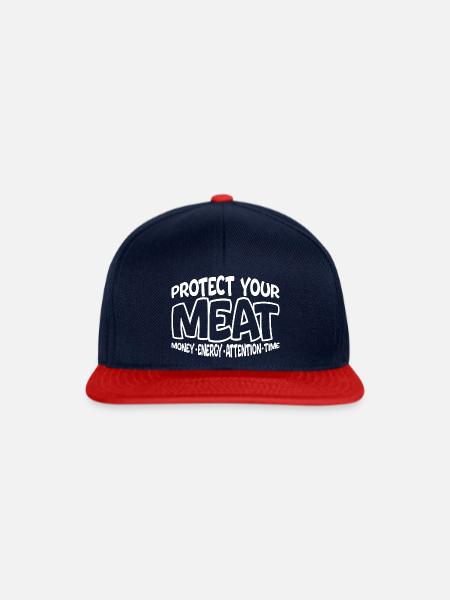 Protect Your Meat, Money Energy Attention Time 4 - Snapback Cap - Navy/Rot
