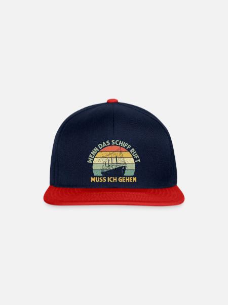 Wenn das Schiff ruft muss ich gehen, Kreuzfahrt - Snapback Cap - Navy/Rot
