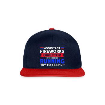 Drôle de feu d’artifice pyrotechnicien disant - Casquette snapback - bleu marine/rouge - Devant