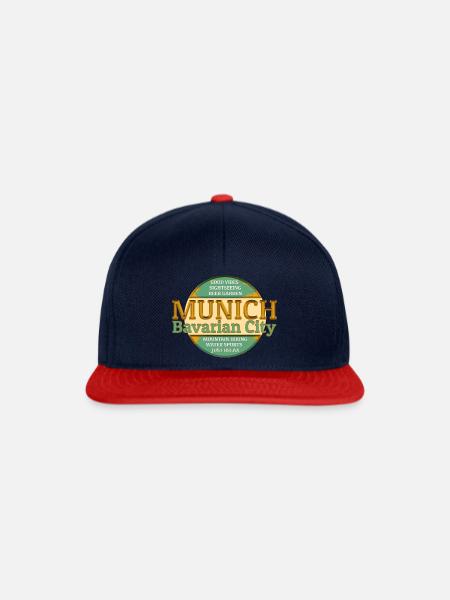 munich - Snapback Cap - Navy/Rot