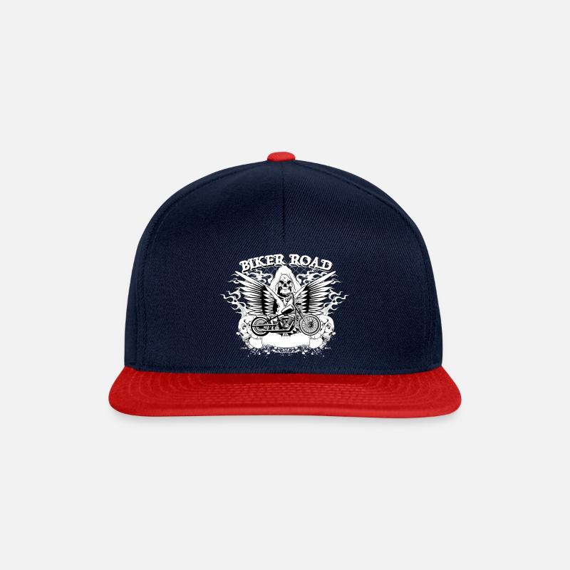 Cranio del motociclista - Snapback Cap - navy/rosso