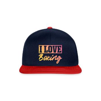 Ich liebe Boxen - Snapback Cap - Navy/Rot - Vorne