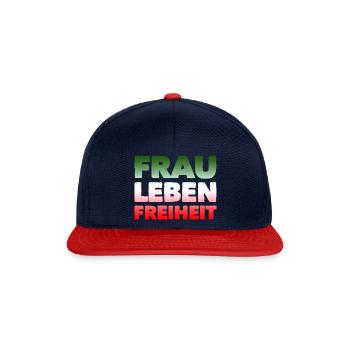 Frau Leben Freiheit Iran - Snapback Cap - Navy/Rot - Vorne