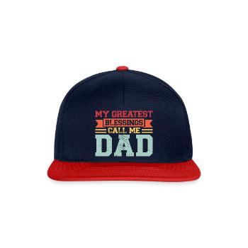 father Papa Dad daddy Geschenk - Snapback Cap - Navy/Rot - Vorne