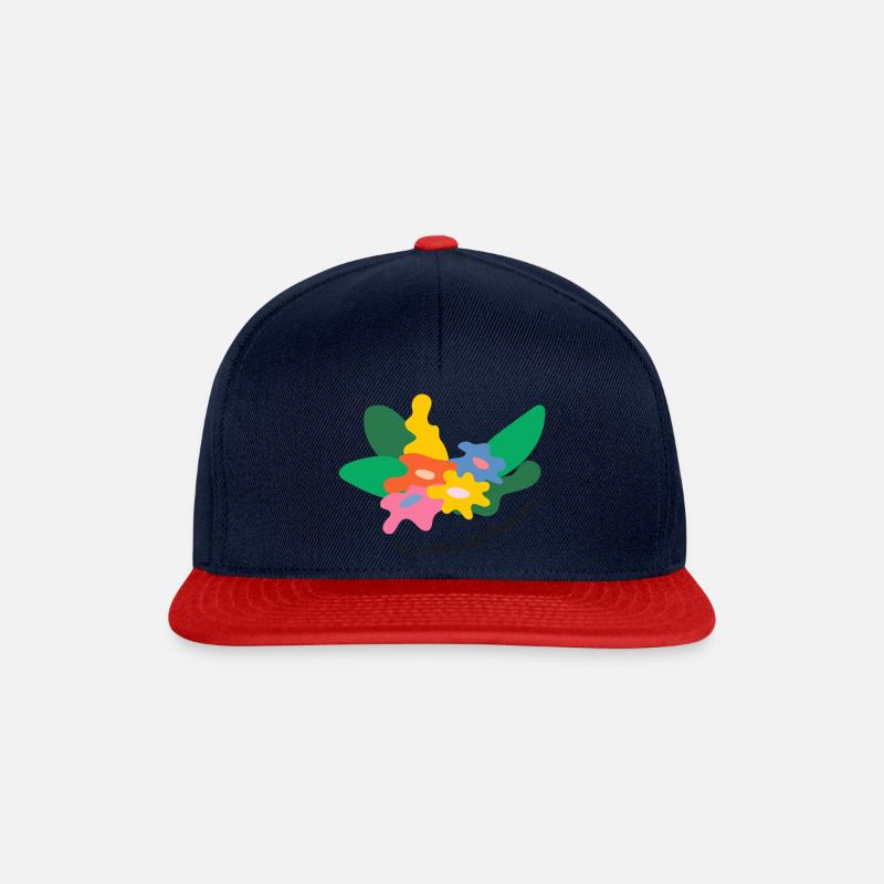 No Rain No Flowers - Snapback Cap - Navy/Rot
