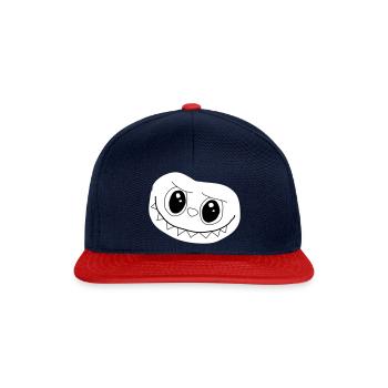 Monster Gesicht - Snapback Cap - Navy/Rot - Vorne