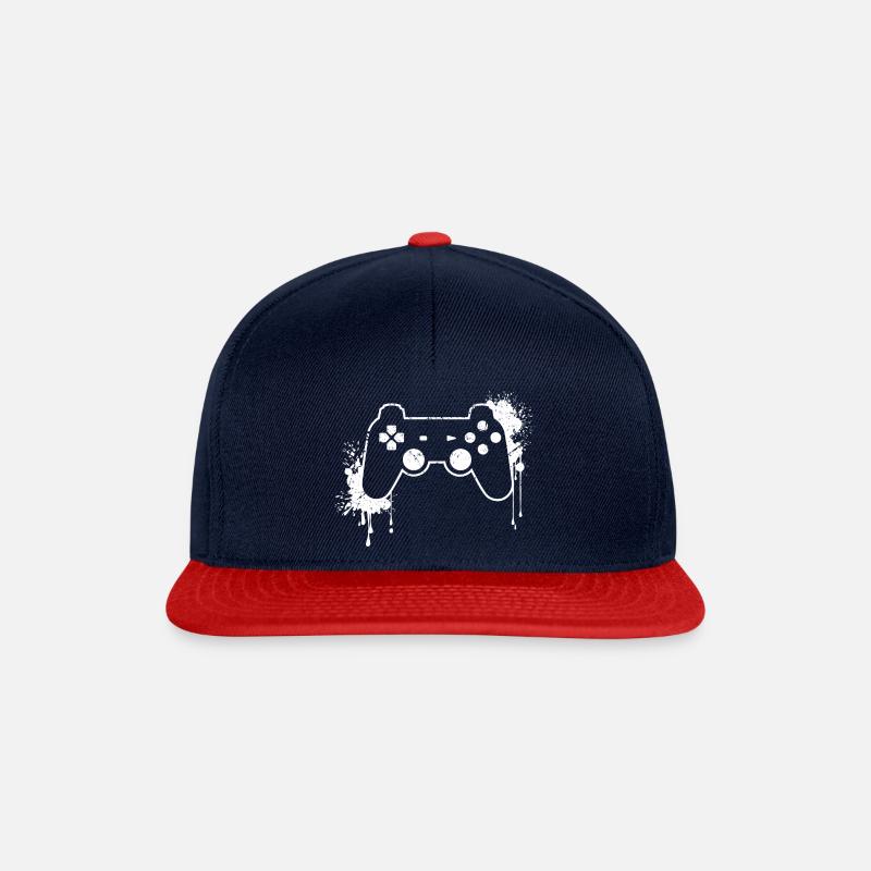 CONTROLLER RETRO in weiß - Snapback Cap - Navy/Rot