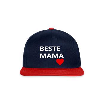 BESTE MAMA - Snapback Cap - Navy/Rot - Vorne