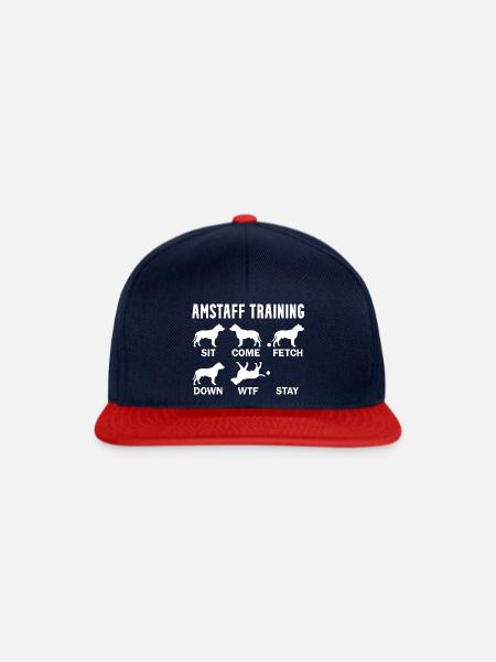 American Staffordshire Bull Terrier Staffy Dog - Czapka typu snapback - granatowy/czerwony
