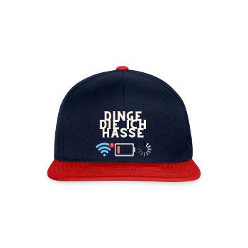 Dinge die ich hasse - Snapback Cap - Navy/Rot - Vorne