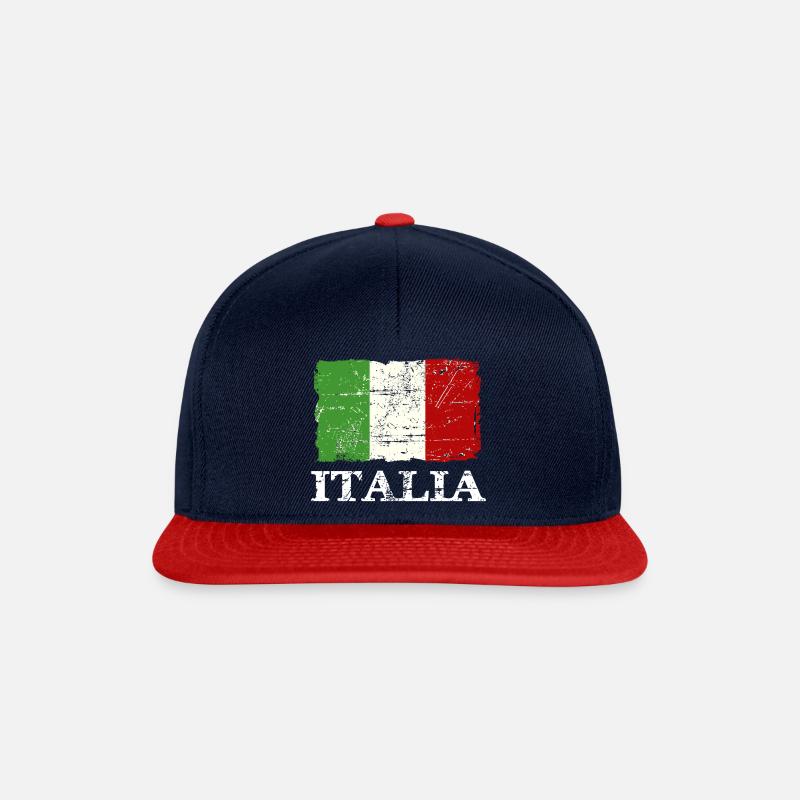 Italien Flagge - Snapback Cap - Navy/Rot