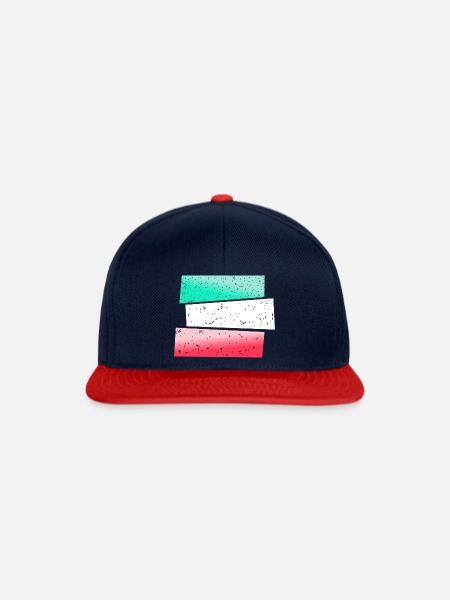 Italian Flag - Retro Style - Snapback Cap - Navy/Rot
