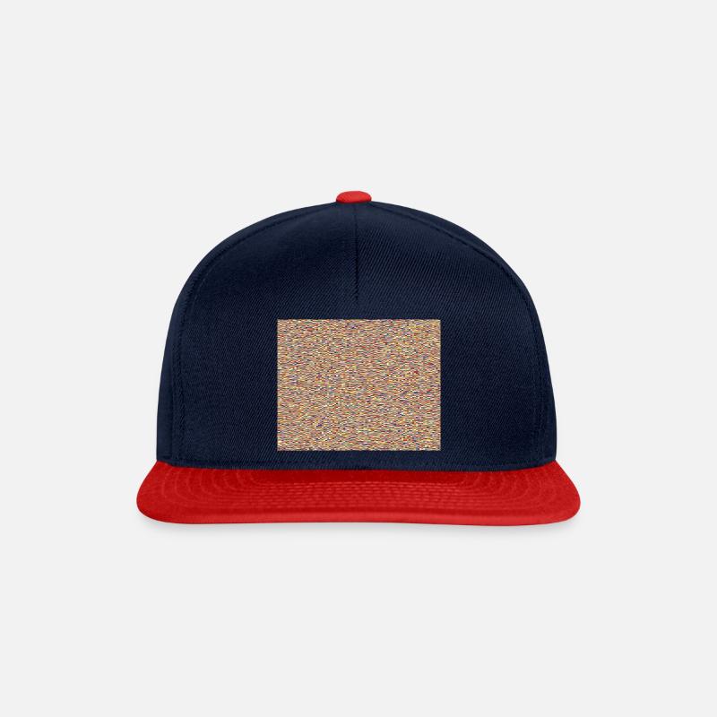 pixel noise - Snapback Cap - navy/red
