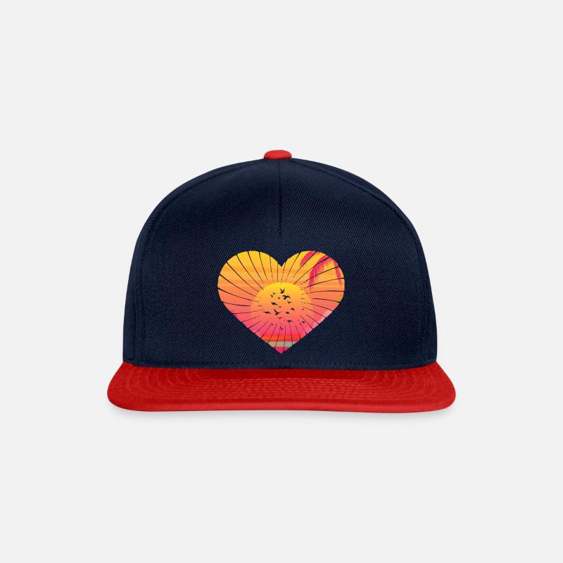 Illustration abstraite de la Saint-Valentin tropicale - Casquette snapback - bleu marine/rouge