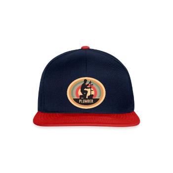 Plumber Retro Funny Sayings Craft - Snapback Cap - navy/red - Front