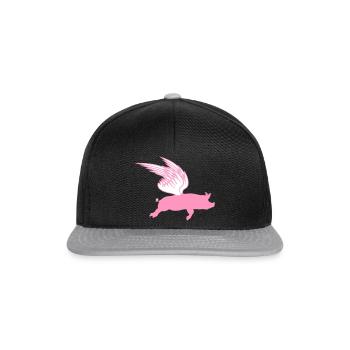 When Flying Wings Flying Pigs Can Fly - Snapback Cap - black/grey - Front