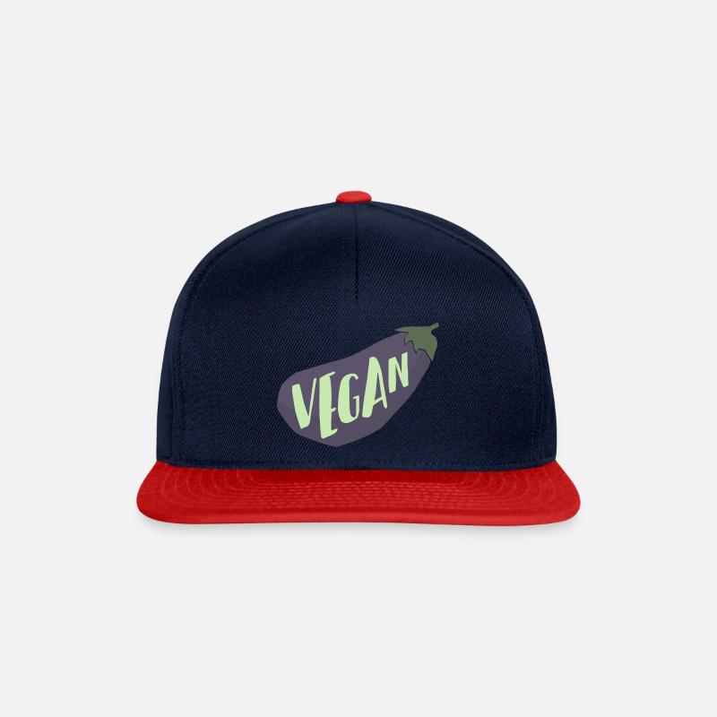 végétalien - Casquette snapback - bleu marine/rouge