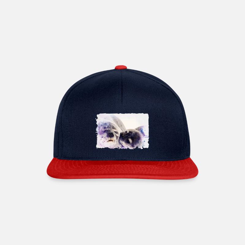 crawl - Casquette snapback - bleu marine/rouge