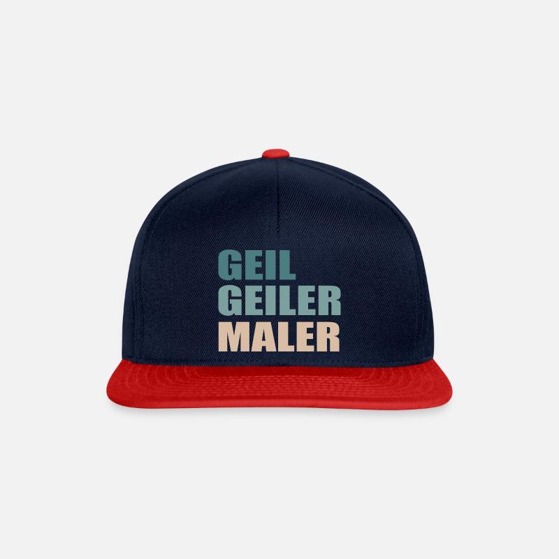 Maler Beruf Handwerk - Snapback Cap - Navy/Rot