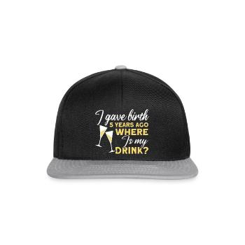 5. Birthday Beer Drink Mother Mom - Snapback Cap - black/grey - Front