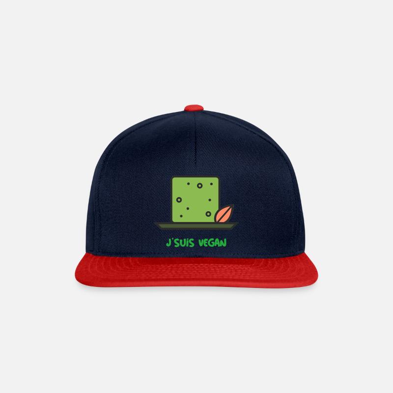 j'suis vegan - Casquette snapback - bleu marine/rouge