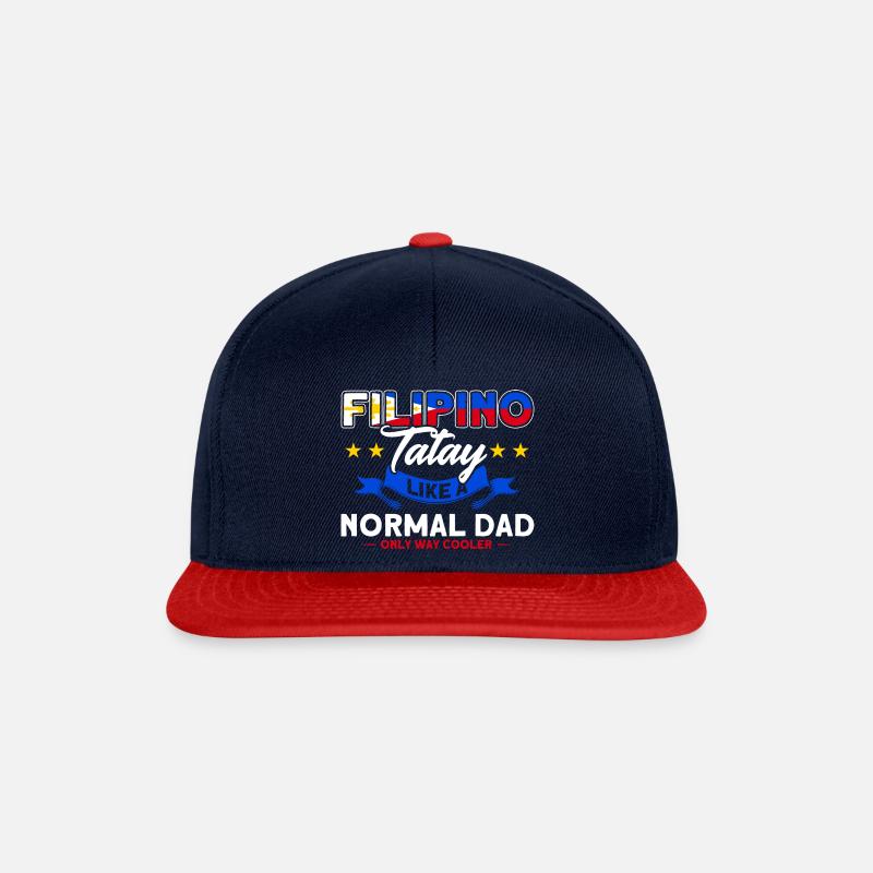 Philippinen Philippinisch Philippinische Flagge - Snapback Cap - Navy/Rot