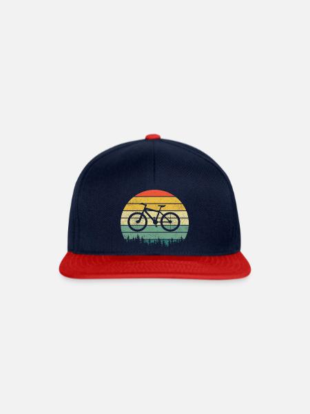 Fahrrad Retro Wald - Snapback Cap - Navy/Rot