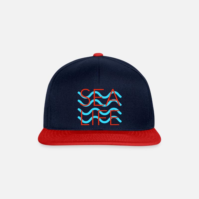 Sea Life - Snapback Cap - navy/red