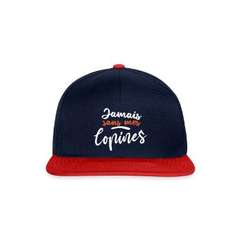 Jamais sans mes copines - Casquette snapback - bleu marine/rouge - Devant