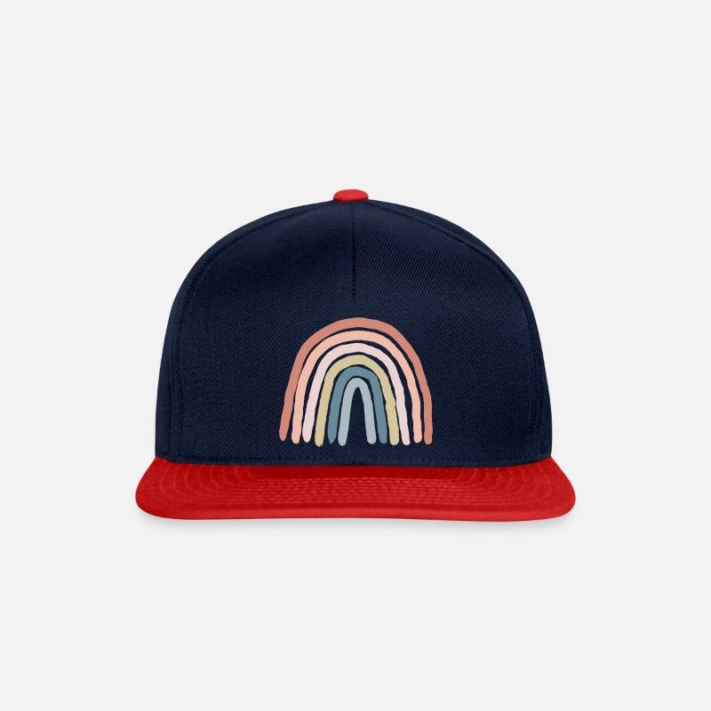 Regenbogen pastell - Snapback Cap - Navy/Rot