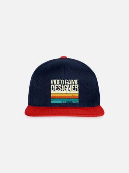 Video Game Designer - Snapback Cap - Navy/Rot