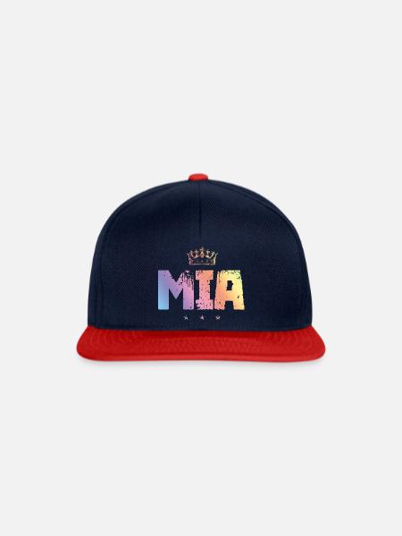 Mia - Snapback Cap - Navy/Rot