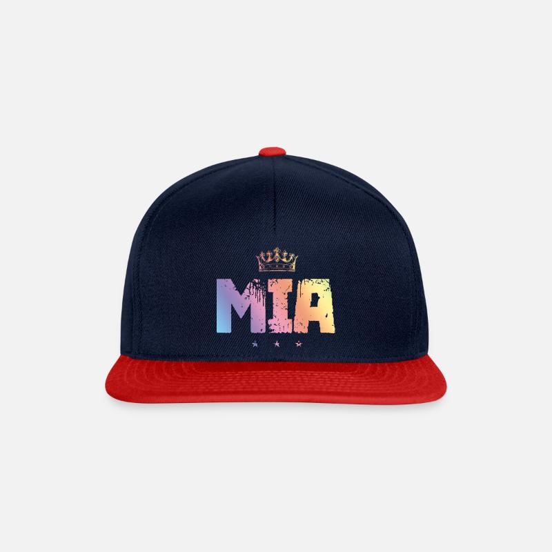 Mia - Snapback Cap - Navy/Rot