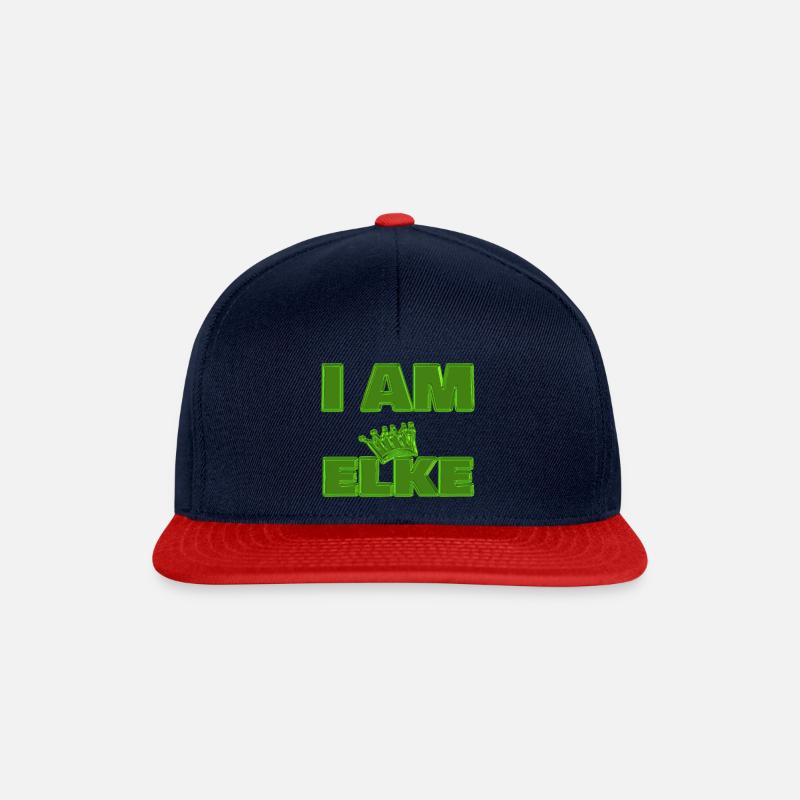 Elke - Snapback Cap - Navy/Rot