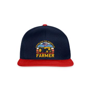 Traktor Viehzüchter Landwirt Geschenk - Snapback Cap - Navy/Rot - Vorne