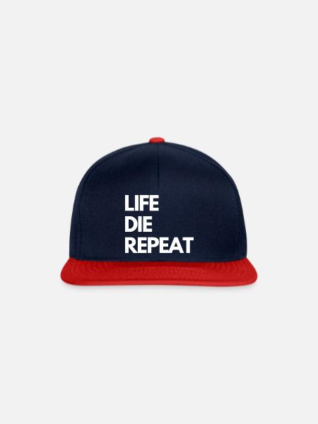 LIFE DIE REPEAT - Snapback Cap - Navy/Rot