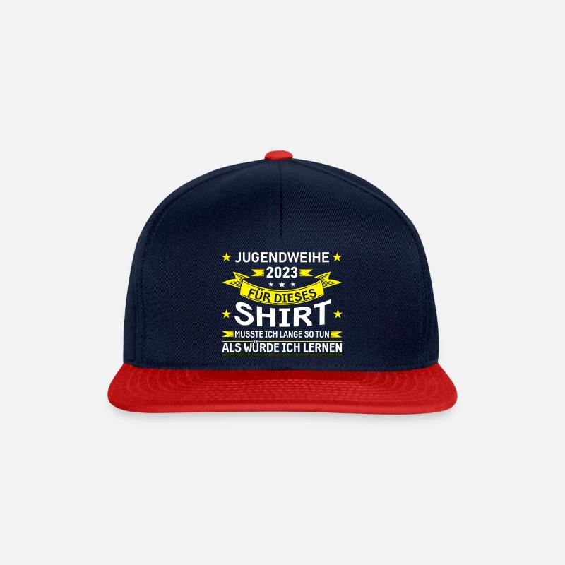 Jugendweihe Party Geschenk - Snapback Cap - Navy/Rot