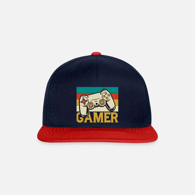Gamer Design Unisex - Snapback Cap - Navy/Rot