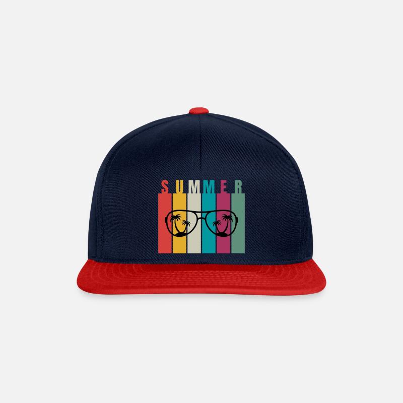 Look rétro de l’été - Casquette snapback - bleu marine/rouge