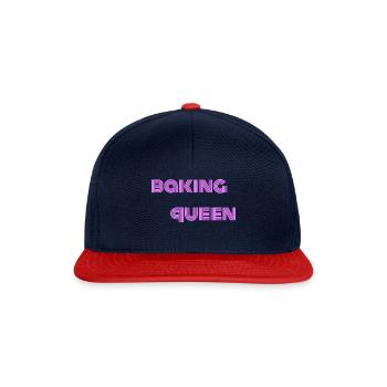 baking queen, backen, kochen, kuchen, gebäck - Snapback Cap - Navy/Rot - Vorne