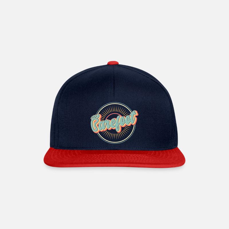 barefoot summer time nature - Snapback Cap - navy/red