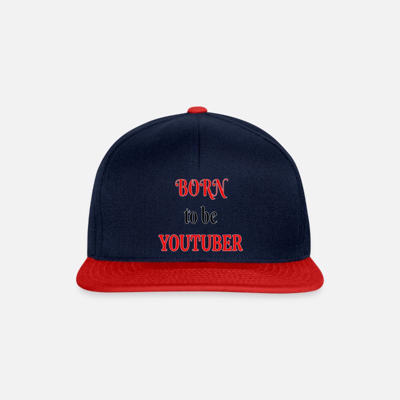 Né pour être Youtuber - Casquette snapback - bleu marine/rouge