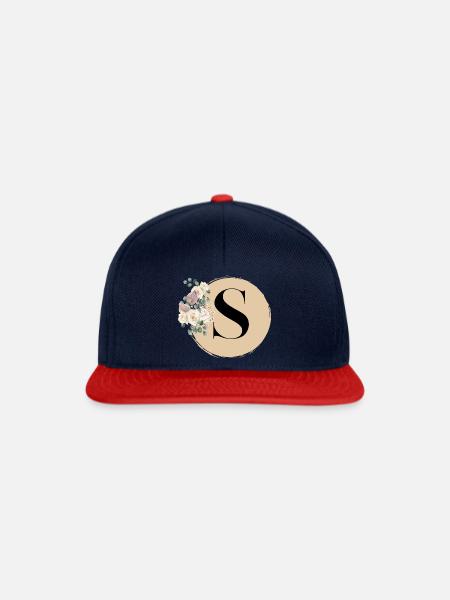 Buchstabe S - Snapback Cap - Navy/Rot