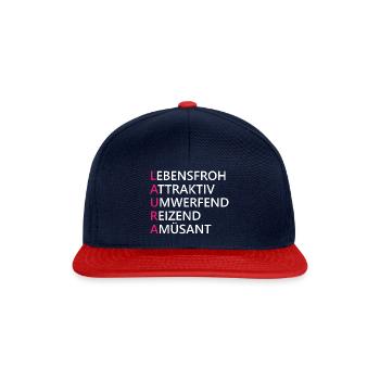 Laura Name Geschenk - Snapback Cap - Navy/Rot - Vorne