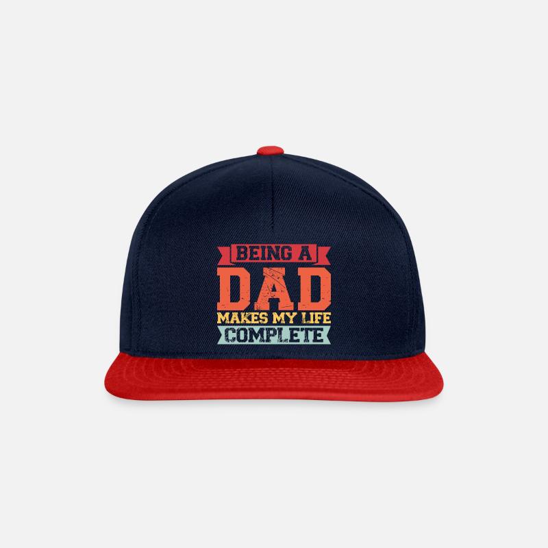 father Papa Dad daddy Geschenk - Snapback Cap - Navy/Rot