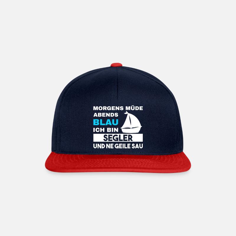 Morgens Müde Abends Blau Segler - Snapback Cap - Navy/Rot