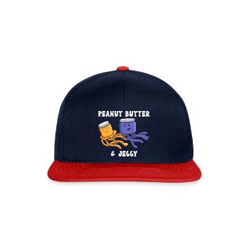 Qualle Meerestier Tauchen Quallen - Snapback Cap - Navy/Rot - Vorne