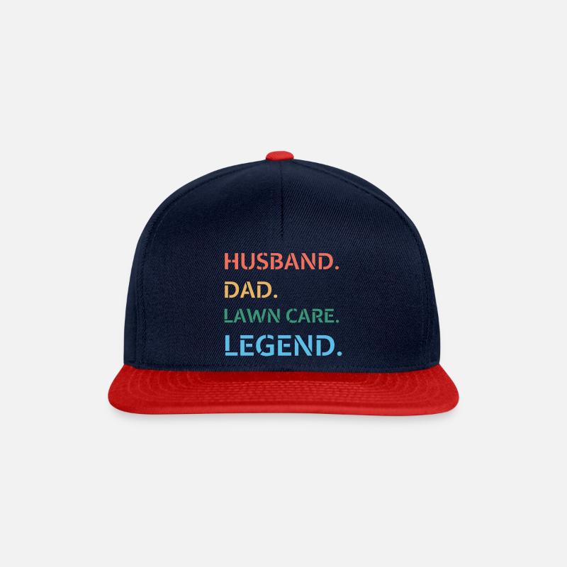 Husband Dad Lawn Care Legend - Snapback Cap - navy/red