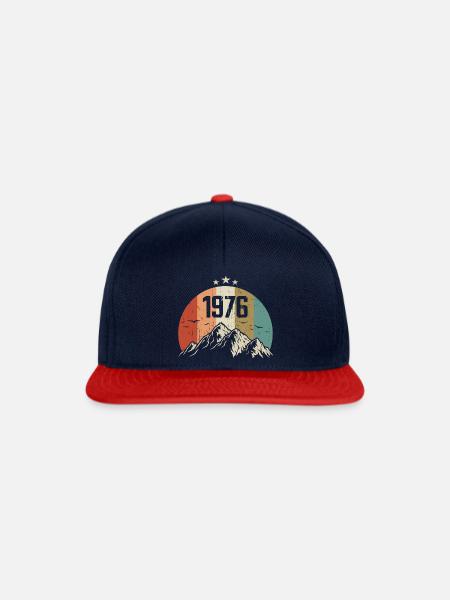 Vintage Retro Geburtstagsgeschenk für Geboren 1976 - Snapback Cap - Navy/Rot