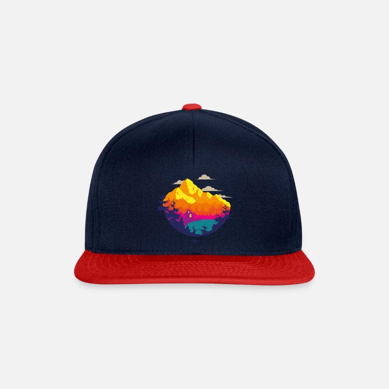 Rocky Mountains Kreis 2 - Snapback Cap - Navy/Rot